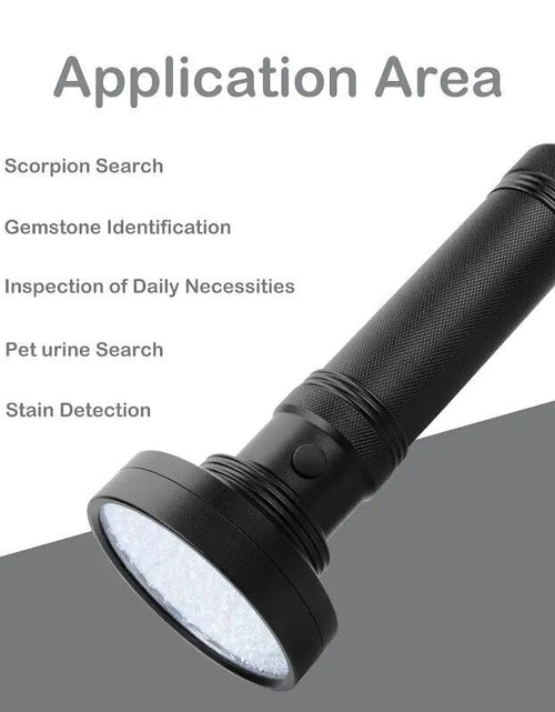 Load image into Gallery viewer, UV Ultraviolet Light 100 LED Flashlight BlackLight 395nM Inspection Lamp Torch
