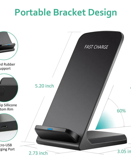 Load image into Gallery viewer, Qi Wireless Fast Charger Charging Pad Stand Dock For Samsung Galaxy iPhone Phone
