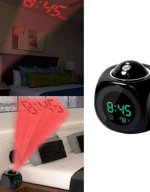 Load image into Gallery viewer, LED Projection Alarm Clock Digital LCD Display Voice Talking Weather Snooze USB
