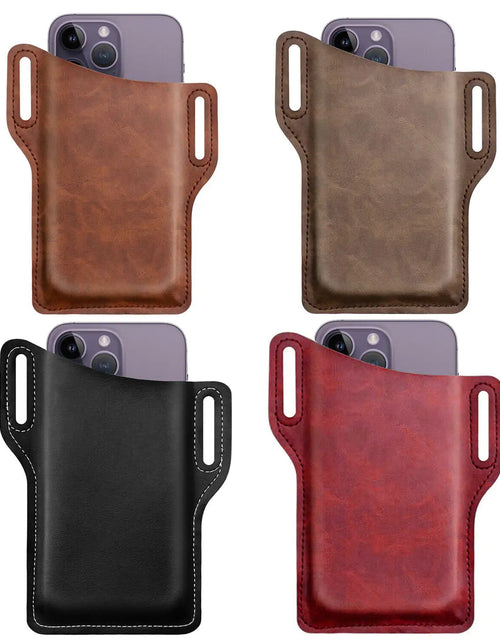 Load image into Gallery viewer, Men Cell Phone Belt Pack Bag Loop Waist Holster Pouch Case Leather Wallet Cover
