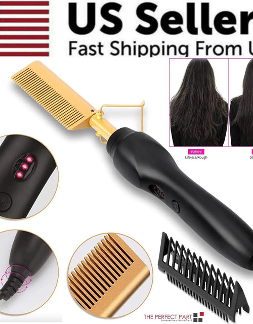 Load image into Gallery viewer, Hair Straightener Comb Pro Electric Beard Straightening Comb Heat Hot Comb Press
