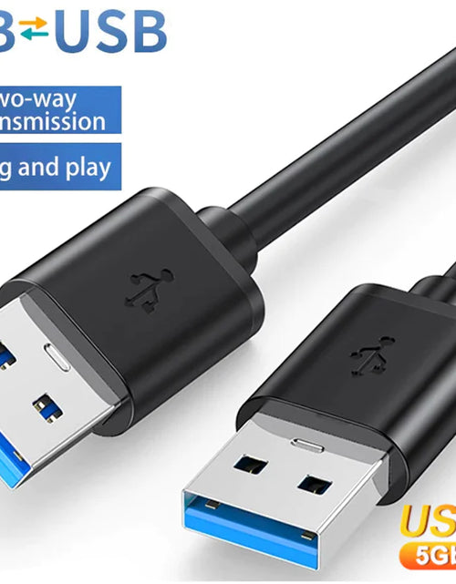 Load image into Gallery viewer, USB 3.0 A Male to A Male Cable Data Transfer Super Speed Power Charger Metal 6FT
