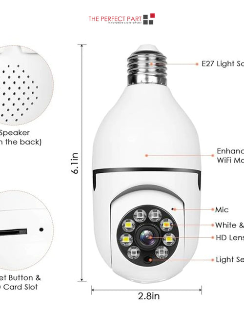 Load image into Gallery viewer, 360° 1080P IP E27 Light Bulb Camera Wi-Fi IR Night Smart Home Wireless Security
