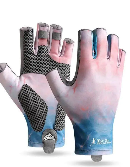 Load image into Gallery viewer, Ice Silk Sunscreen Palm Microfiber Non-slip Wear-resistant High Elastic Men&#39;s Gloves
