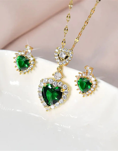 Load image into Gallery viewer, Heart Crystal Jewelry Set
