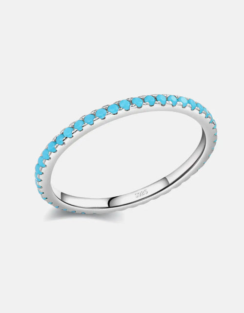 Load image into Gallery viewer, 925 Sterling Silver Artificial Turquoise Ring
