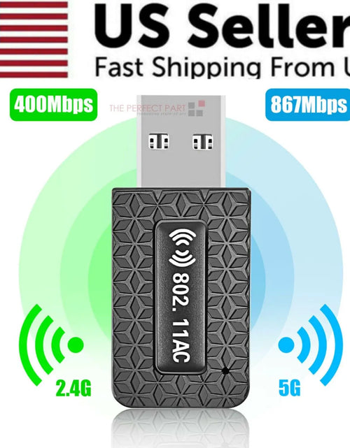 Load image into Gallery viewer, 1300Mbps USB3.0 Wireless WiFi Adapter Dongle Dual Band 5G/2.4G Desktop Laptop PC
