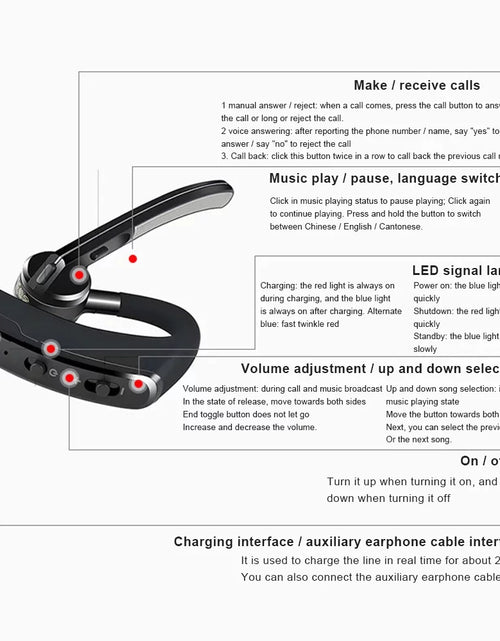 Load image into Gallery viewer, Bluetooth Earpiece Wireless Headset Noise Cancelling Headphones Driver Trucker
