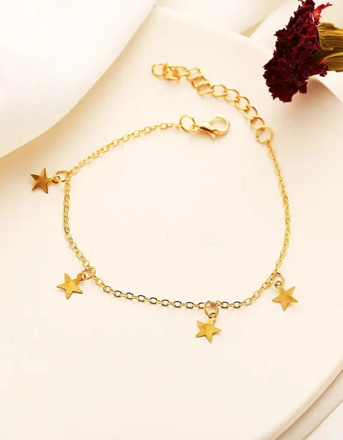 Load image into Gallery viewer, Gold Pentagram Anklet Jewelry
