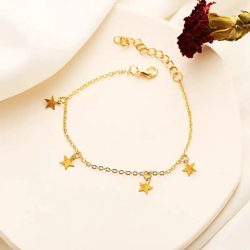 Gold Pentagram Anklet Jewelry