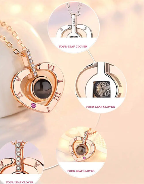 Load image into Gallery viewer, Projection Necklace 100 Languages I Love You Pendant Jewelry
