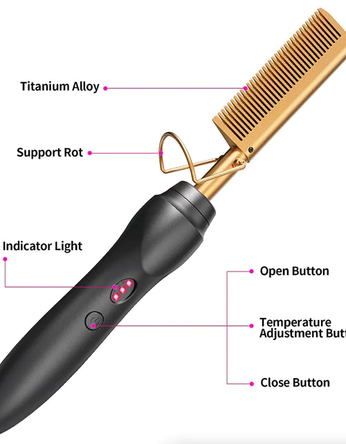 Load image into Gallery viewer, Hair Straightener Comb Pro Electric Beard Straightening Comb Heat Hot Comb Press
