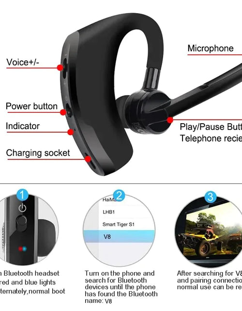 Load image into Gallery viewer, Bluetooth Earpiece Wireless Headset Noise Cancelling Headphones Driver Trucker
