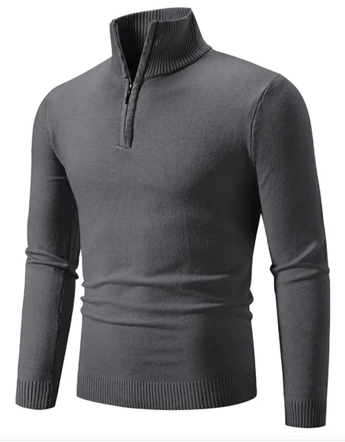 Load image into Gallery viewer, Men&#39;s Winter Sweater - Half-Zip Turtleneck, Cotton Knit
