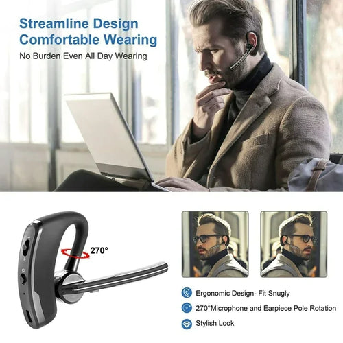 Load image into Gallery viewer, Bluetooth Earpiece Wireless Headset Noise Cancelling Headphones Driver Trucker
