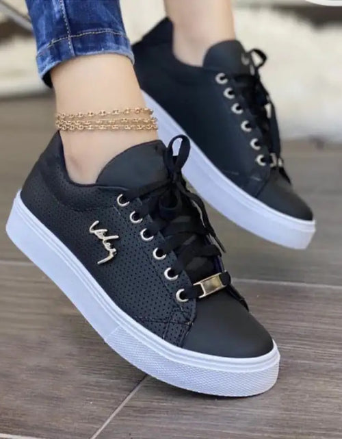 Load image into Gallery viewer, Women Flat Sneakers Breathable Lace-up Shoes For Girls
