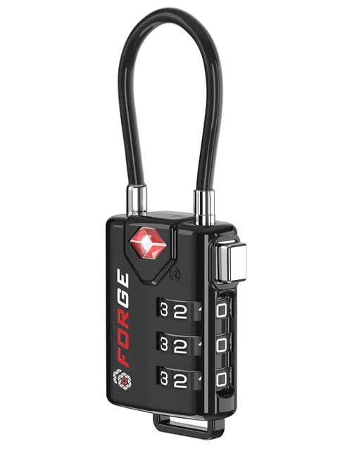 Load image into Gallery viewer, TSA Approved Cable Luggage Locks, Re-settable Combination with Alloy Body Black Single Pack
