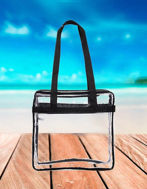 Load image into Gallery viewer, 2x Clear PVC Tote Bag Women Large Transparent Handbag Zip Purse Stadium Security
