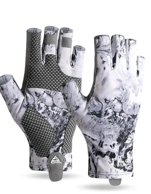 Load image into Gallery viewer, Ice Silk Sunscreen Palm Microfiber Non-slip Wear-resistant High Elastic Men&#39;s Gloves
