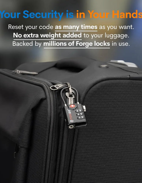 Load image into Gallery viewer, TSA Approved Cable Luggage Locks, Re-settable Combination with Alloy Body Black Single Pack
