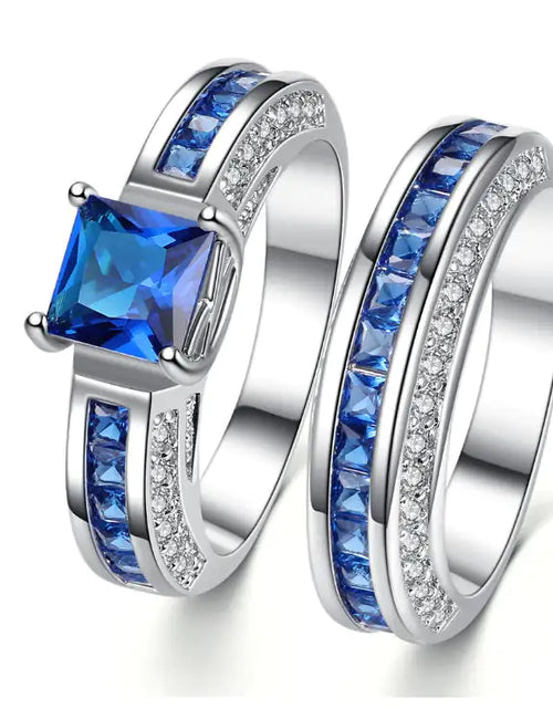 Load image into Gallery viewer, Jubilee Set of 2 Stacking Rings In Pure Crystal Love On Platinum Plating
