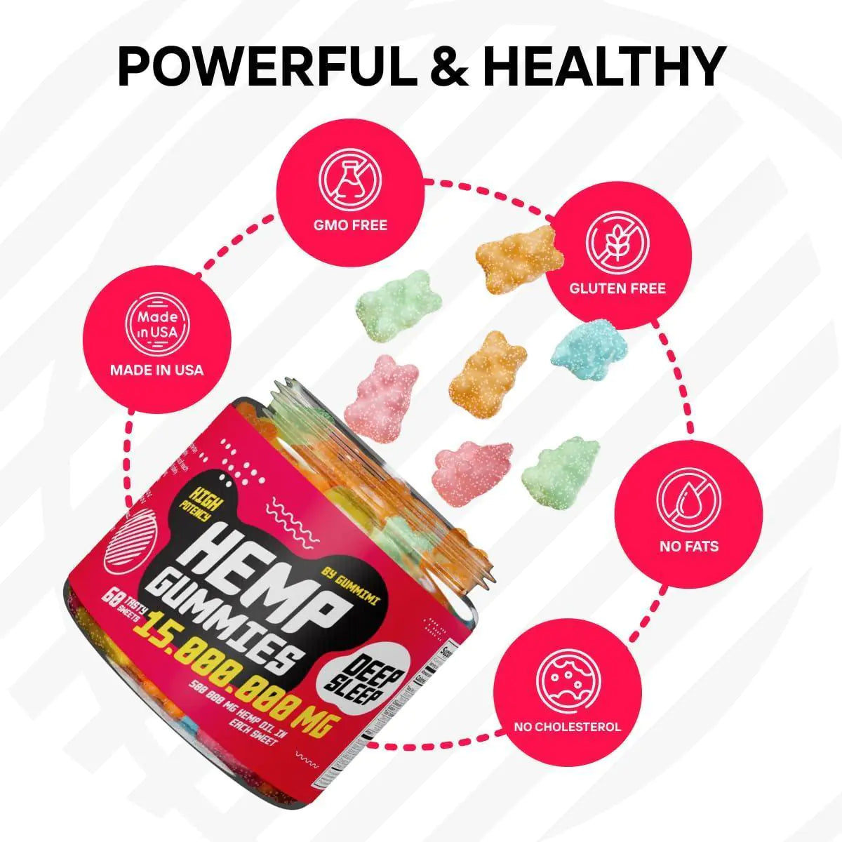 Gummies for Deep and Healthy Bеdtime Ensure the Peace of Body Fruit Flavor 60Pcs