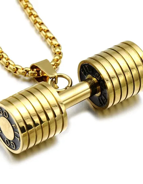 Load image into Gallery viewer, Barbell Dumbbell Gym Necklace Fitness Jewelry
