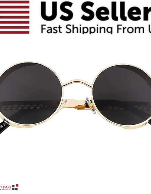 Load image into Gallery viewer, Retro Round Polarized Sunglasses Men Women Vintage Gothic Steampunk Glasses
