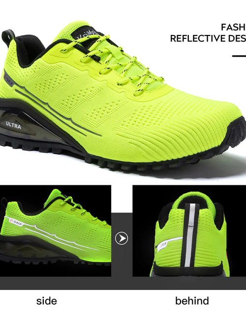 Load image into Gallery viewer, Kricely Men&#39;s Trail Running Shoes Fashion Walking Hiking Sneakers for Men Tennis Cross Training Shoe Outdoor Snearker Mens Casual Workout Footwear 7.5 Fluorescent Green
