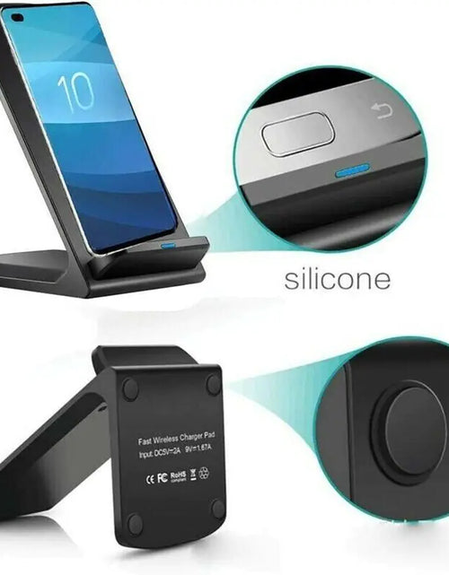 Load image into Gallery viewer, Qi Wireless Fast Charger Charging Pad Stand Dock For Samsung Galaxy iPhone Phone
