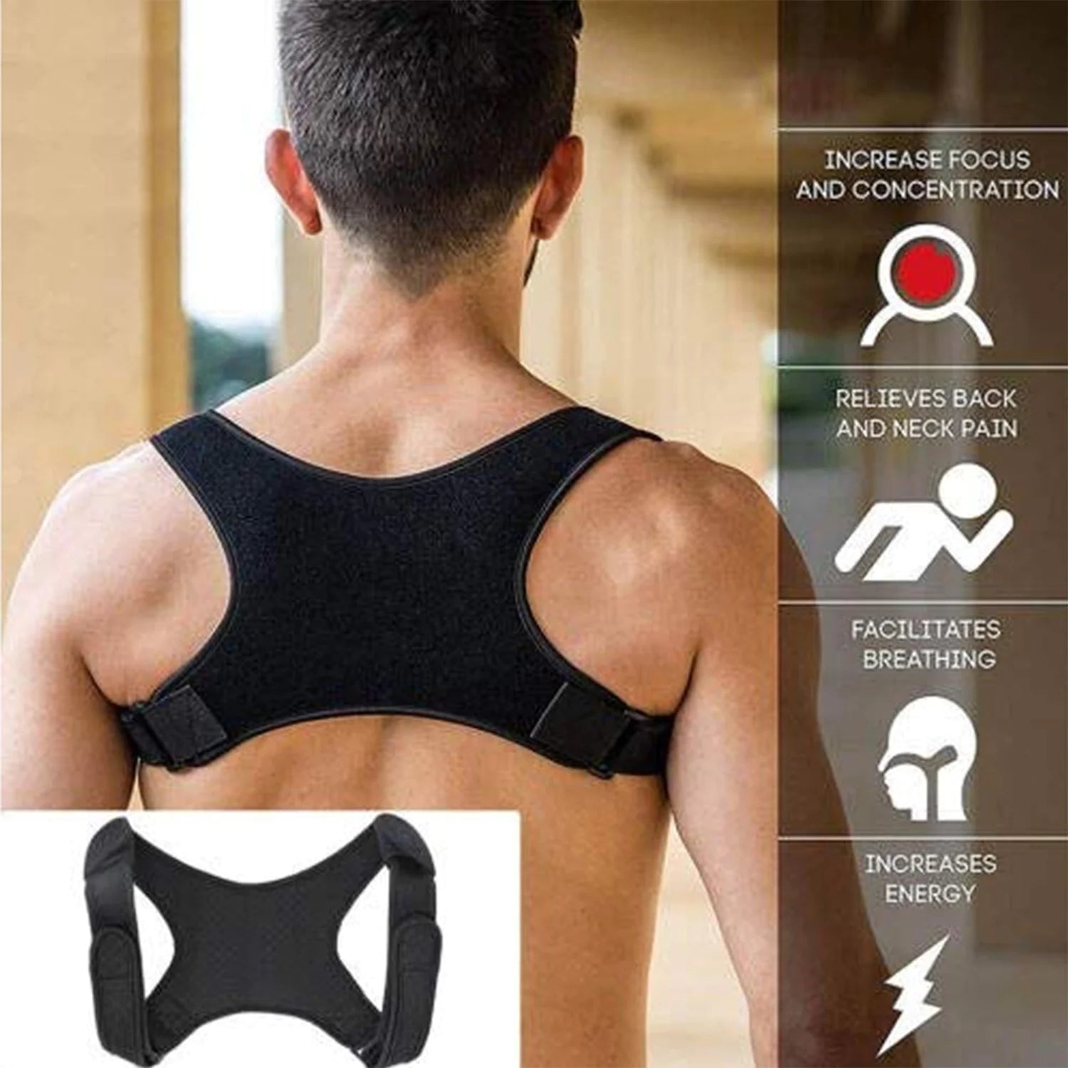 Adjustable Posture Corrector Back Shoulder Support Correct Brace Belt Men Women