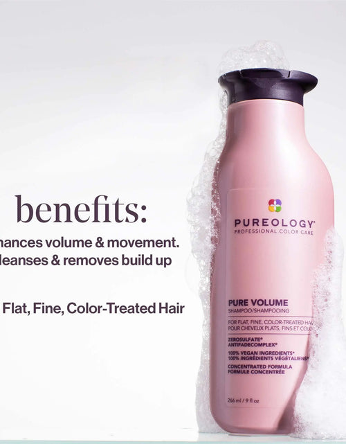 Load image into Gallery viewer, Pureology Pure Volume Shampoo | For Flat, Fine, Color-Treated Hair | Adds Lightweight Volume and Body | Clarifies Buildup | Sulfate-Free | Vegan 9 Fl Oz (Pack of 1)
