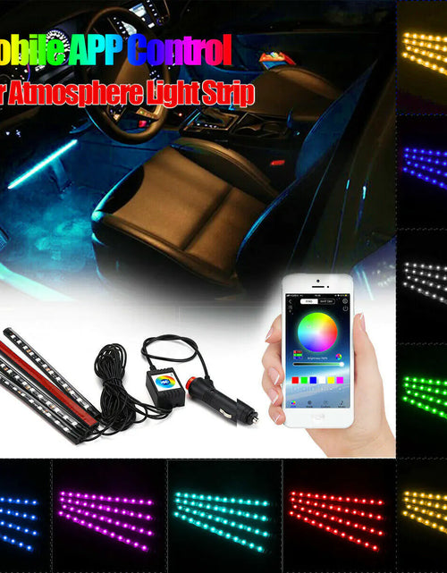 Load image into Gallery viewer, 4X 48LED RGB Car Interior Atmosphere Light Strip Bar Bluetooth APP Music Control
