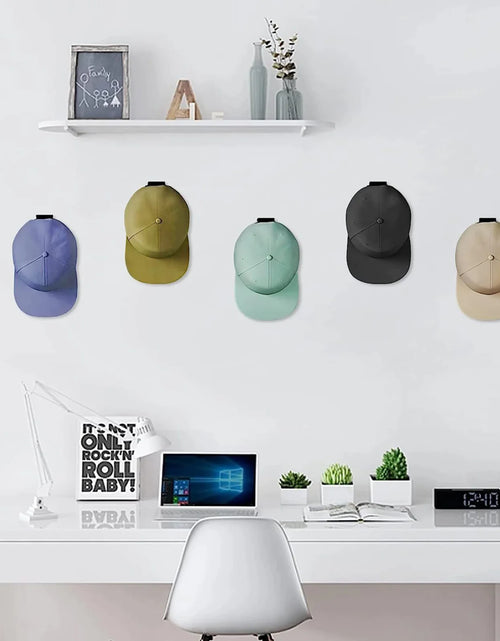 Load image into Gallery viewer, Baseball Cap Hat Rack Wall Door Hanger Holder Storage Organize 12 Hooks Adhesive
