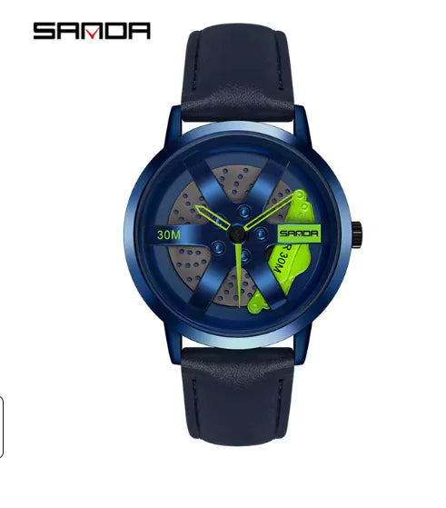 Load image into Gallery viewer, Men&#39;s 3D Car Wheel Sports Watch - Waterproof Quartz
