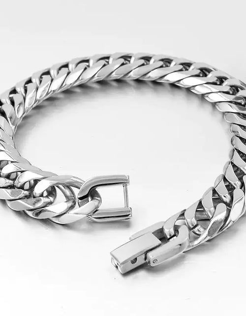 Load image into Gallery viewer, Stainless Steel Curb Dome Link Wristband Jewelry
