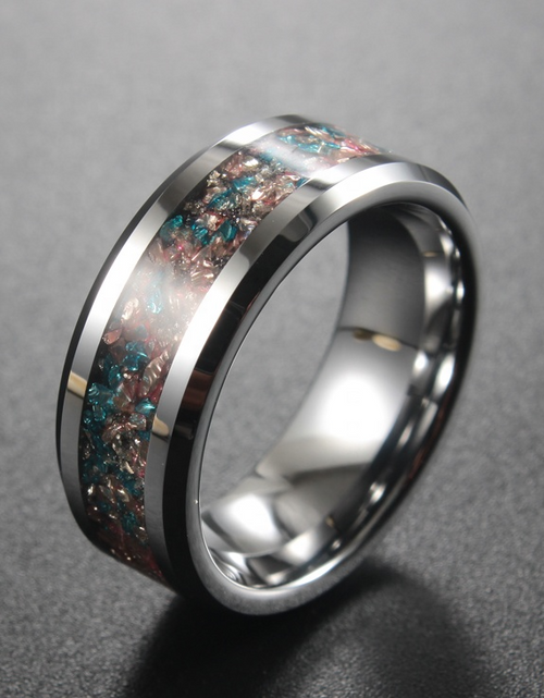 Load image into Gallery viewer, Mermaid Glass Tungsten Ring
