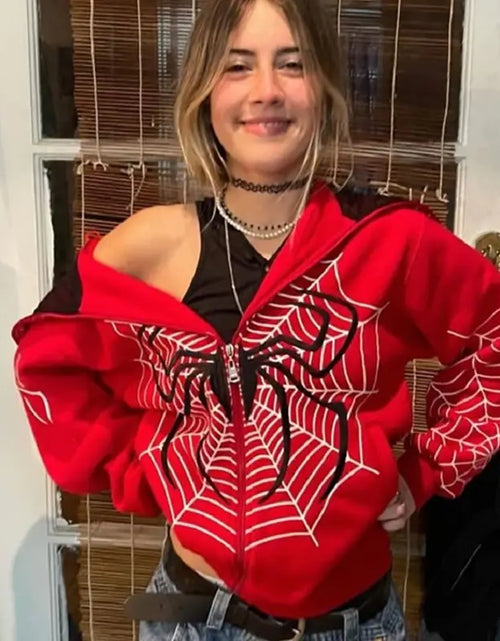 Load image into Gallery viewer, Streetwear Hoodie Spider Web
