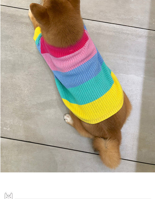 Load image into Gallery viewer, Puppy Knitted Rainbow Sweater
