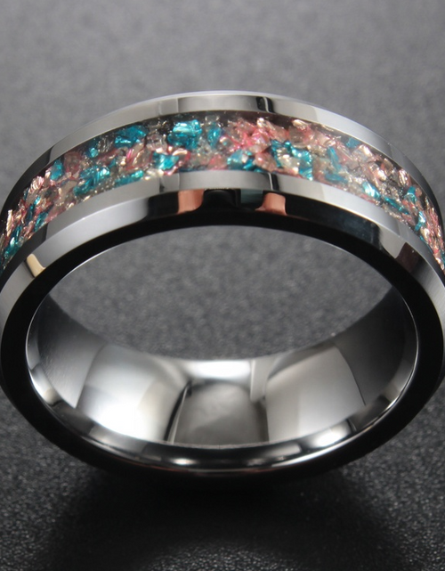 Load image into Gallery viewer, Mermaid Glass Tungsten Ring
