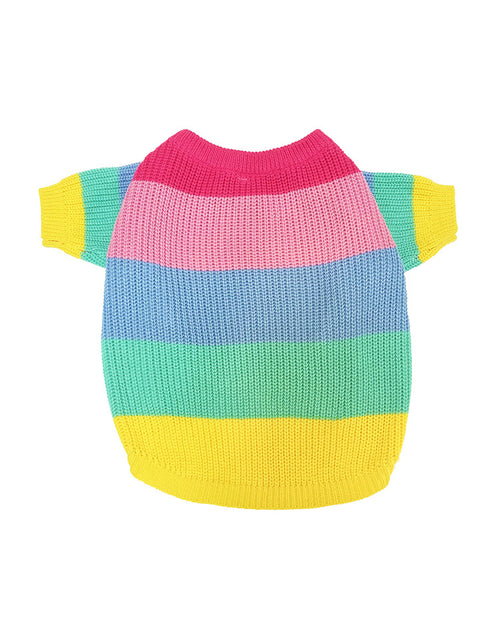 Load image into Gallery viewer, Puppy Knitted Rainbow Sweater
