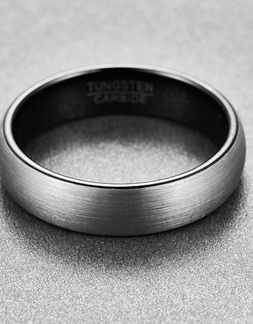 Load image into Gallery viewer, Brushed Silver and Black Tungsten Ring
