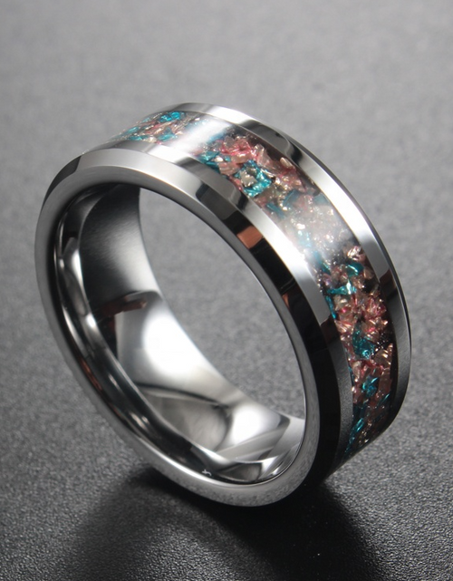 Load image into Gallery viewer, Mermaid Glass Tungsten Ring
