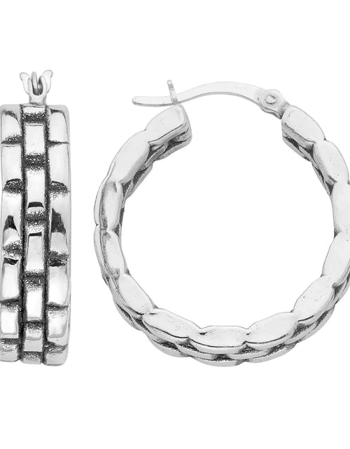 Load image into Gallery viewer, Sterling Silver Stacked Hoop Earrings
